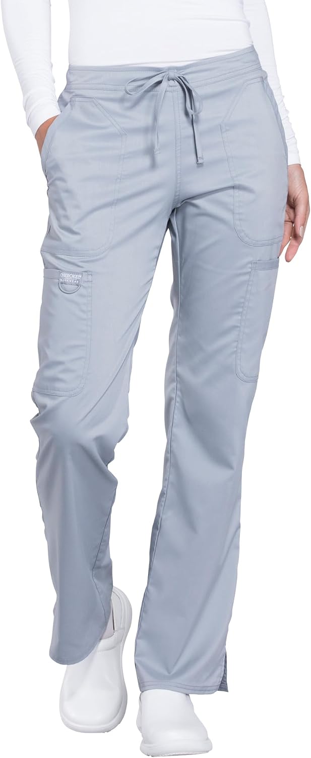Women Scrubs Pant Workwear Revolution Mid Rise Moderate Flare Drawstring WW120
