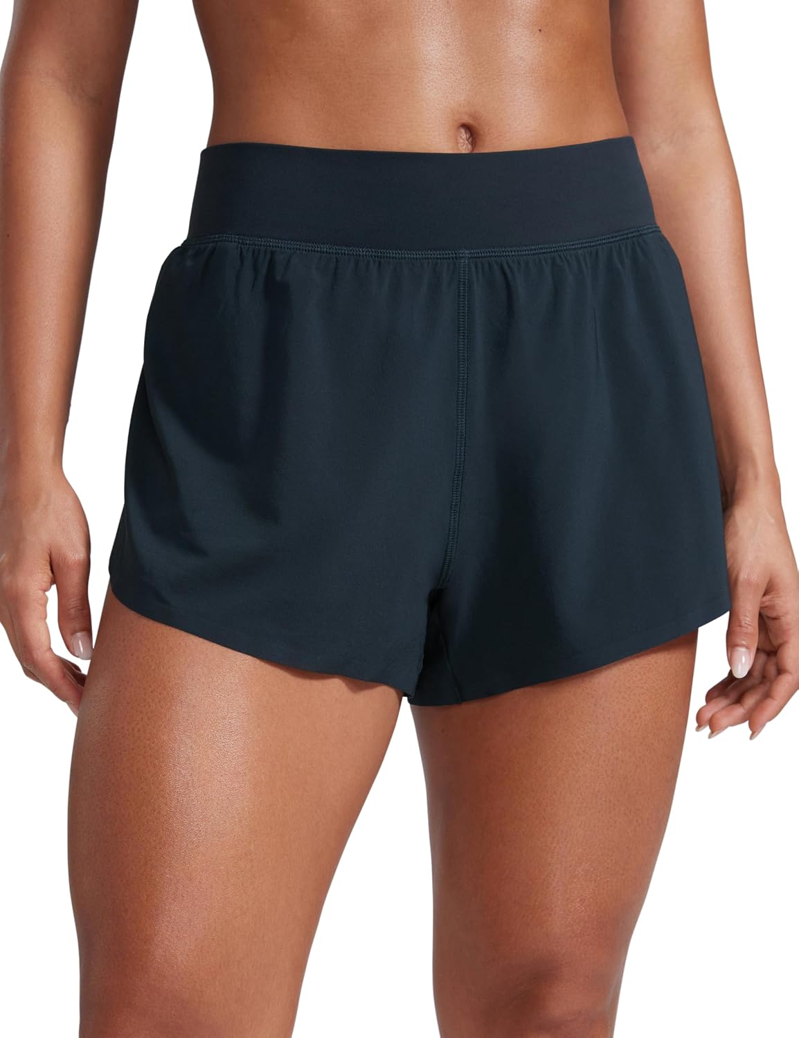 High Waisted Split Running Shorts for Women 3" - Comfy Mesh Liner for Workout Athletic Gym Track Quick Dry