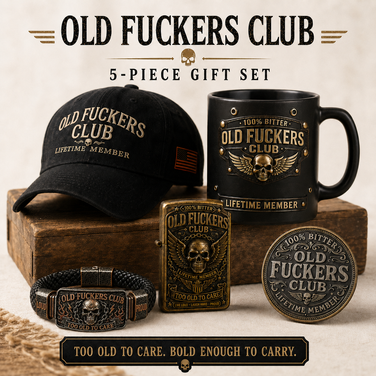 ☠️ Old Fuckers Club 2026 Ultimate Skull Gift Set | FREE Collector Coin Today Only