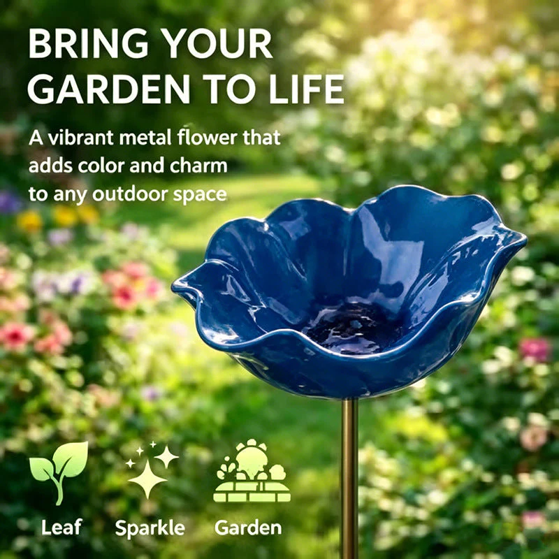 Wravion⢠šLast Day PromotionšHandmade Metal Flower Garden Stake Bird Bath