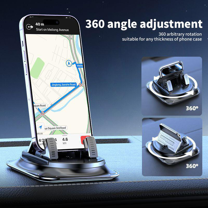 Rotating car phone holder with strong suction cup
