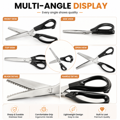 ✂️Professional Pinking Shears – Stainless Steel Zigzag Fabric Cutting Scissors✨🧵