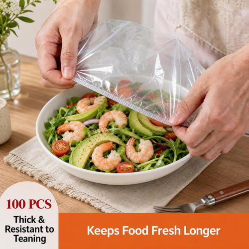 🔥LAST DAY SALE 49% OFF-Buy 1 Get 1 Free 100Pcs Medium Reusable Elastic Plastic Bowl Covers - Kitchen Bread Proofing