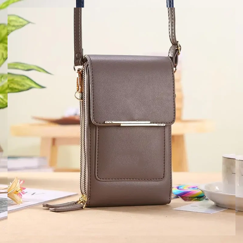 New stylish, simple and elegant women's touchscreen crossbody phone wallet