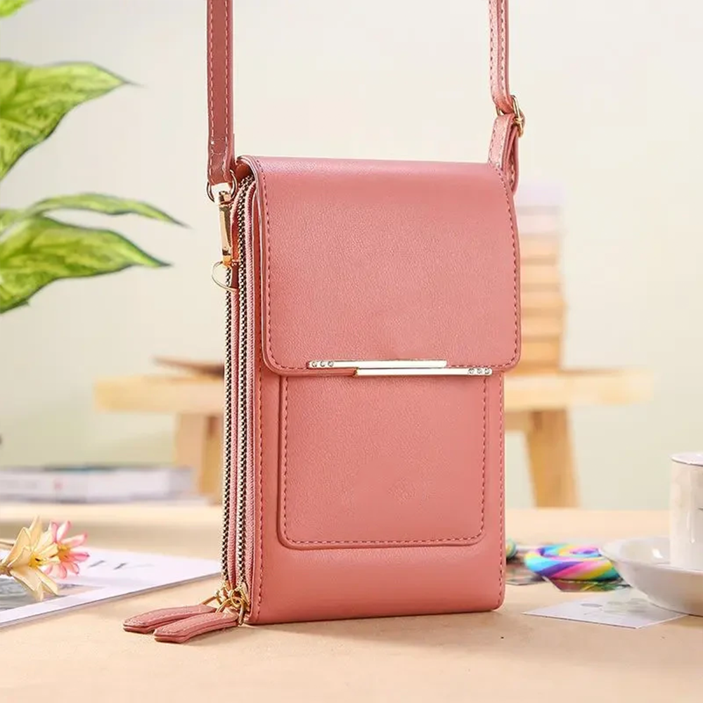 New stylish, simple and elegant women's touchscreen crossbody phone wallet