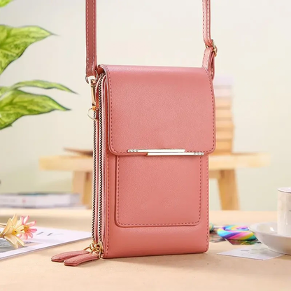 New stylish, simple and elegant women's touchscreen crossbody phone wallet