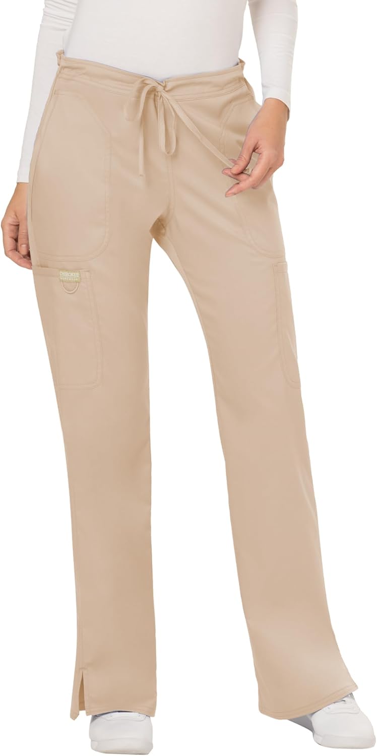 Women Scrubs Pant Workwear Revolution Mid Rise Moderate Flare Drawstring WW120