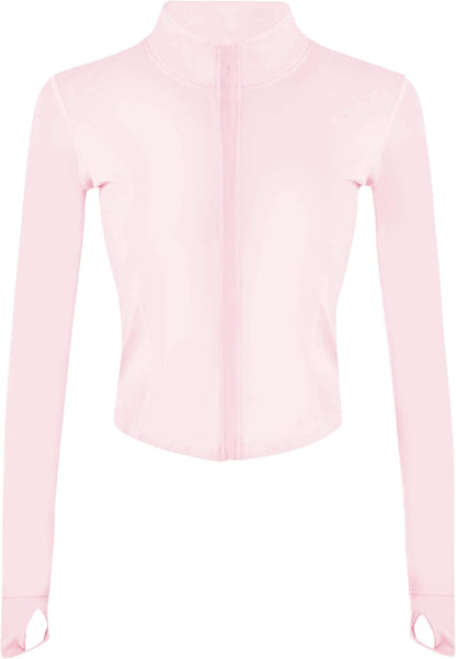 Women's Full Zip Seamless Workout Jacket Running Yoga Slim Fit Track Jacket