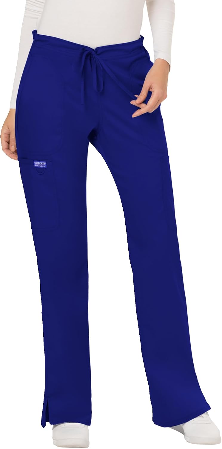 Women Scrubs Pant Workwear Revolution Mid Rise Moderate Flare Drawstring WW120