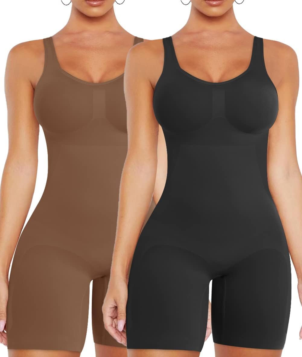 Shorts Bodysuit for Women TummyControl Shapewear Seamless Sexy ButtLifting Workout Bodycon One Piece ShortJumpsuit