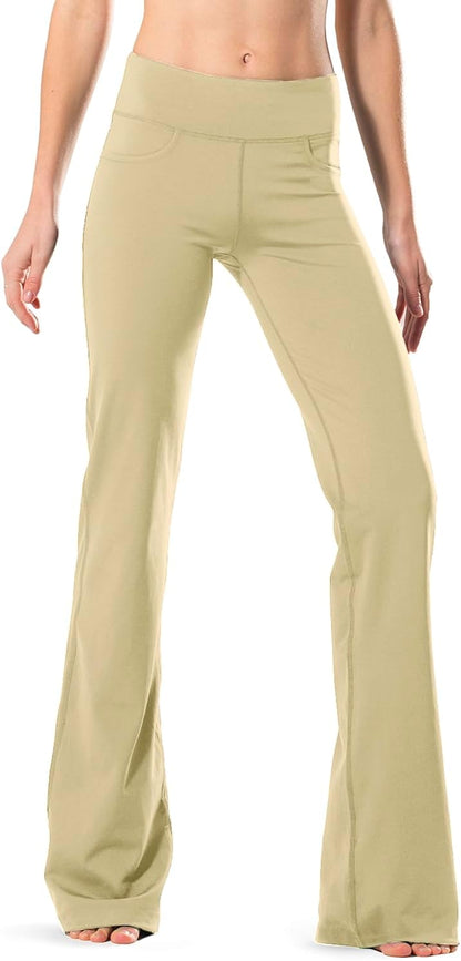 28" 30" 32" 34" Inseam Regular Tall Bootcut Yoga Pants Flared Leg Dress Pants with Pockets for Casual