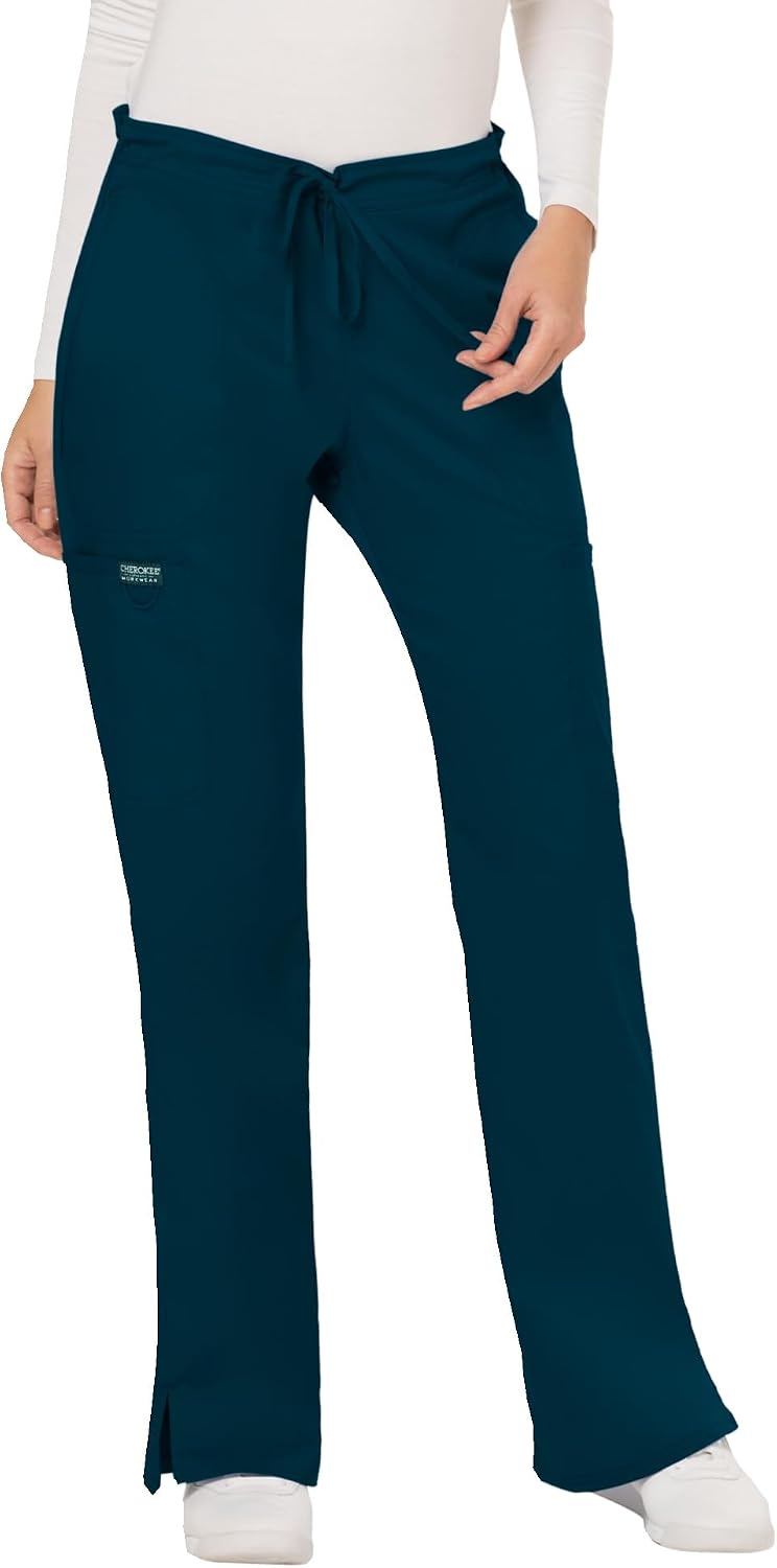 Women Scrubs Pant Workwear Revolution Mid Rise Moderate Flare Drawstring WW120