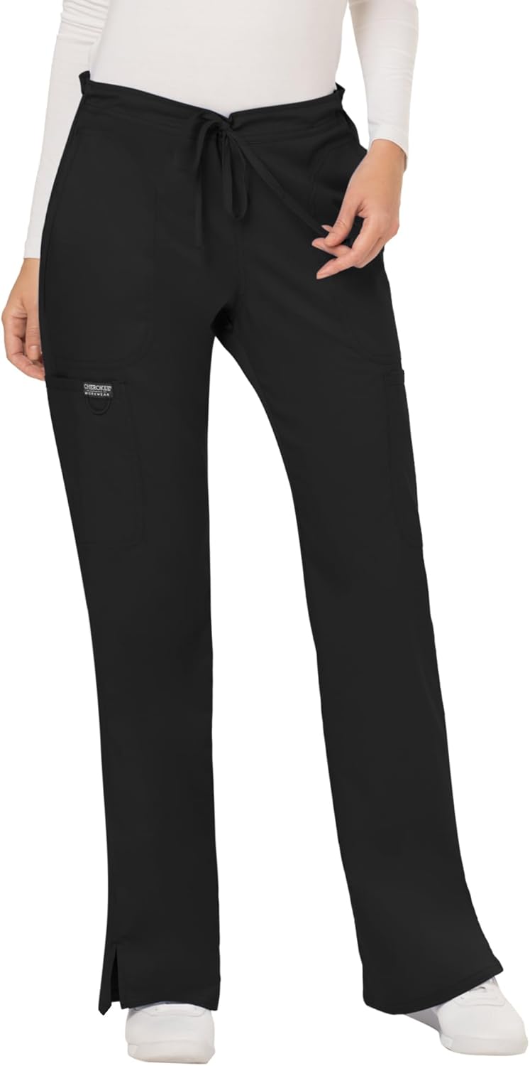 Women Scrubs Pant Workwear Revolution Mid Rise Moderate Flare Drawstring WW120