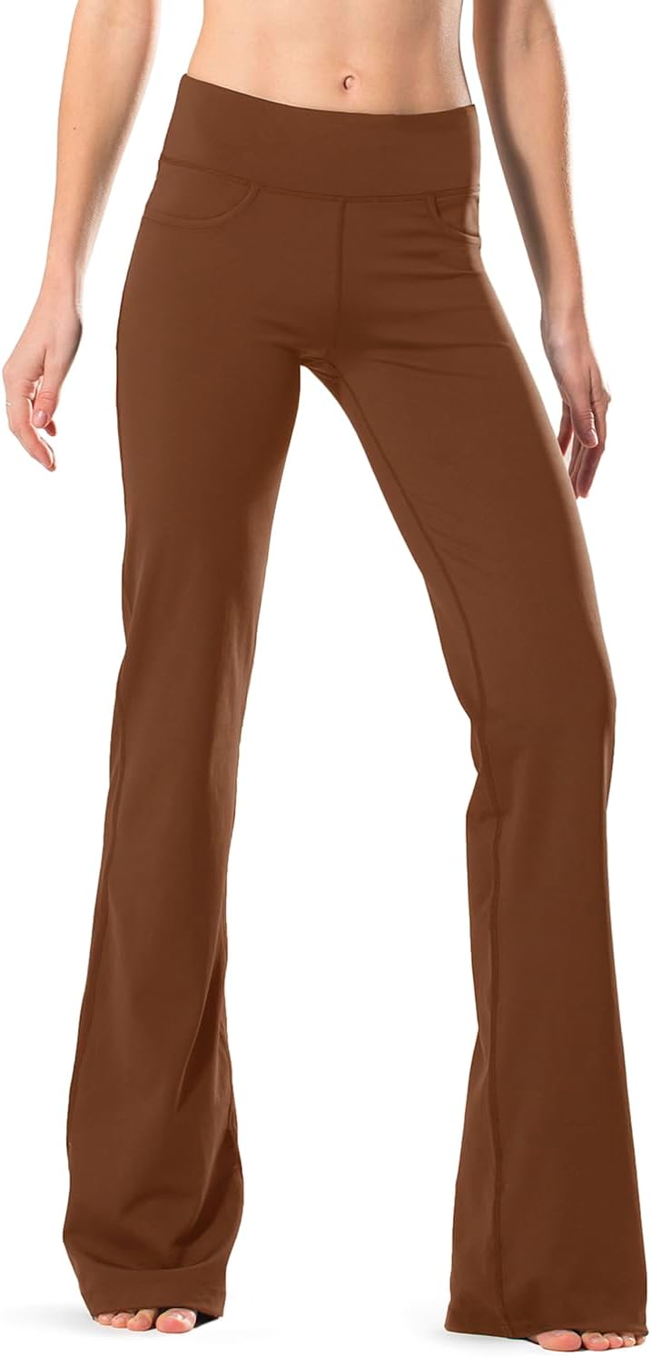 28" 30" 32" 34" Inseam Regular Tall Bootcut Yoga Pants Flared Leg Dress Pants with Pockets for Casual