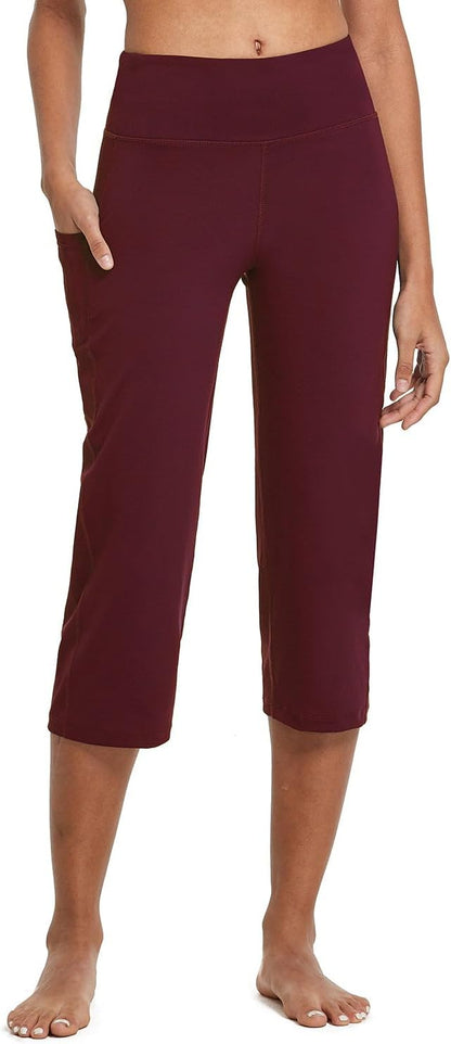 Women's 21" Capri Pants with Pockets, High Waist – Tummy Control Yoga Leggings for Summer Workout