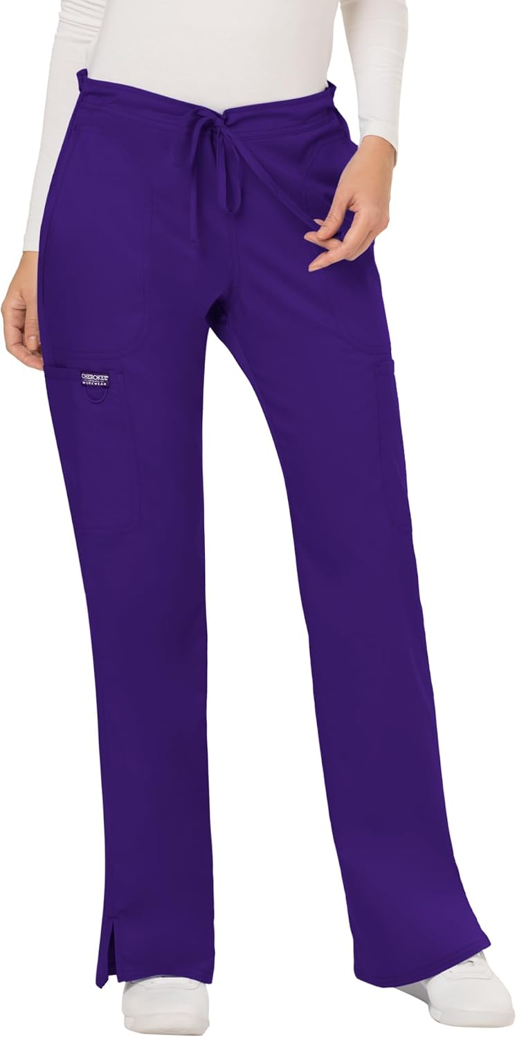 Women Scrubs Pant Workwear Revolution Mid Rise Moderate Flare Drawstring WW120
