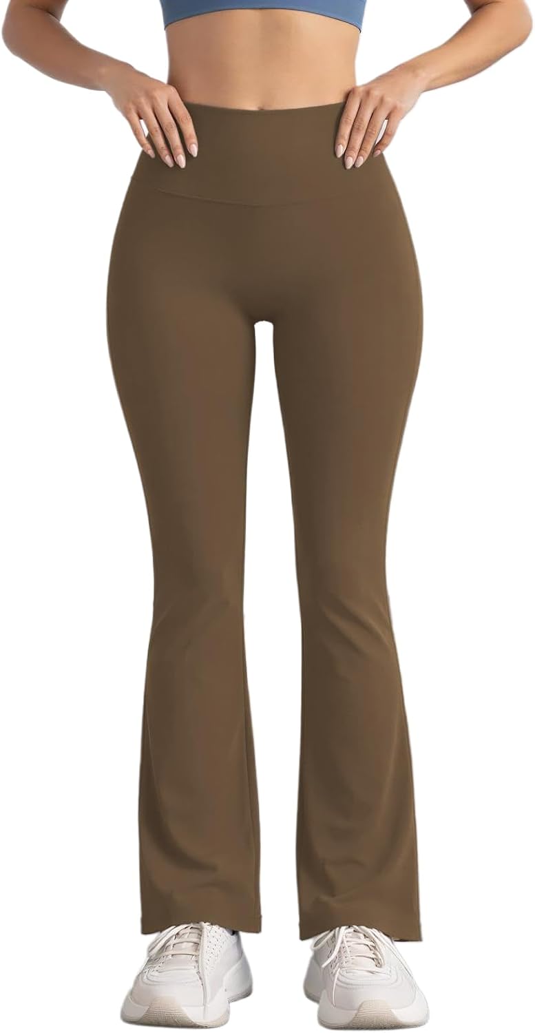 Women's High Waisted Flare Yoga Leggings Bell Bottom Active Pants Workout Tights