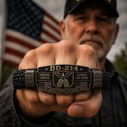 🎖️DD-214 Veteran Honor Bracelet - Handmade By VETERAN