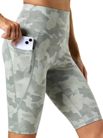 Biker Shorts Women with Pockets - Tummy Control Running Workout Gym Yoga Athletic Spandex Long Shorts