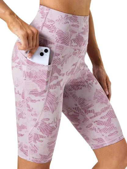 Biker Shorts Women with Pockets - Tummy Control Running Workout Gym Yoga Athletic Spandex Long Shorts