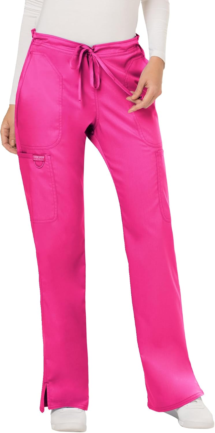 Women Scrubs Pant Workwear Revolution Mid Rise Moderate Flare Drawstring WW120