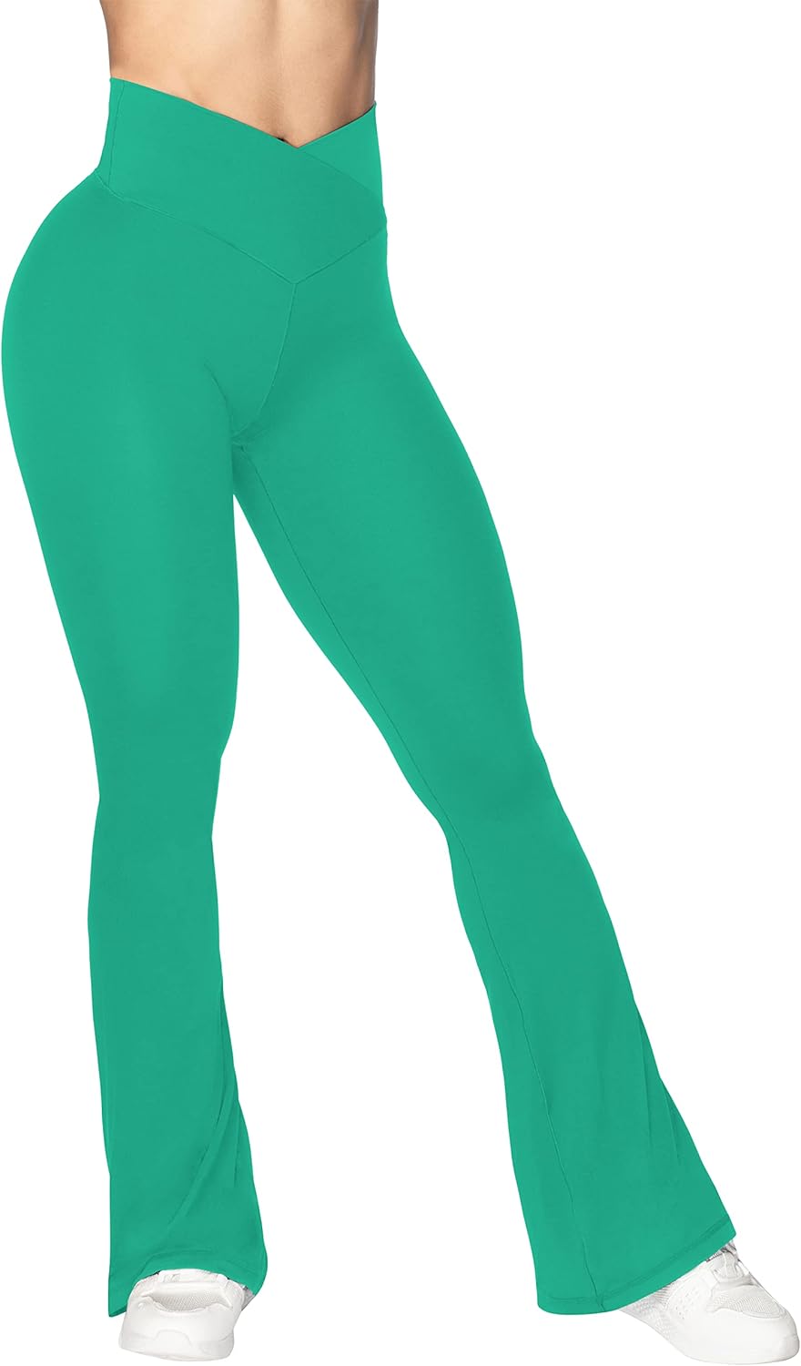 Leggings, Crossover Yoga Pants with Tummy Control, High-Waisted and Wide Leg