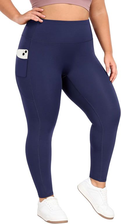 X-6XL Plus Size Leggings for Women with Pockets Tummy Control Plus Size Yoga Pants High Waist Workout Clothes