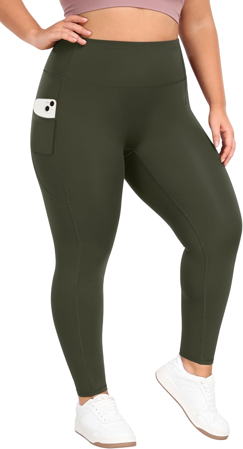 X-6XL Plus Size Leggings for Women with Pockets Tummy Control Plus Size Yoga Pants High Waist Workout Clothes