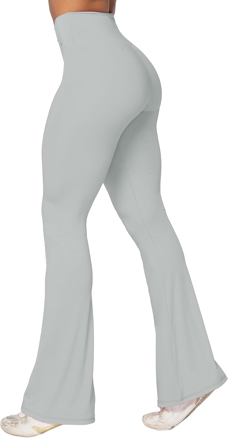 Leggings, Crossover Yoga Pants with Tummy Control, High-Waisted and Wide Leg
