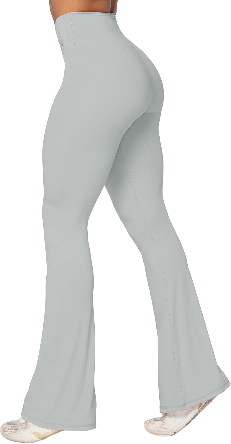 Leggings, Crossover Yoga Pants with Tummy Control, High-Waisted and Wide Leg
