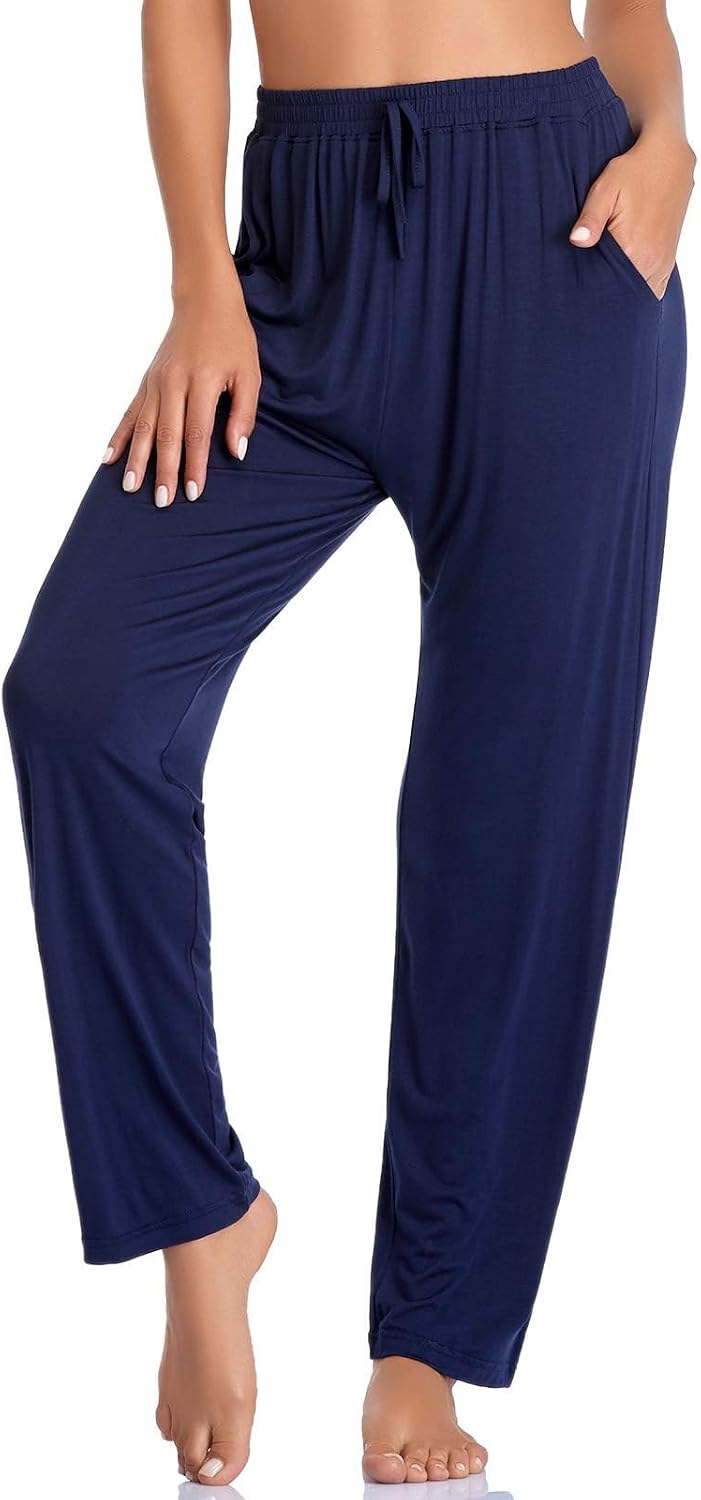 Women's Yoga Pants with Pockets Comfy Stretch Loose Wide Leg Casual Pants Breathable Running Workout Lounge Pants
