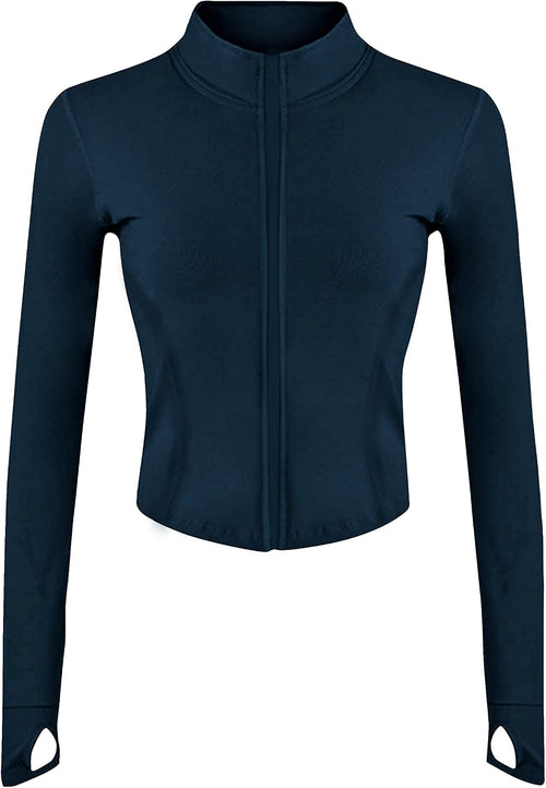 Women's Full Zip Seamless Workout Jacket Running Yoga Slim Fit Track Jacket