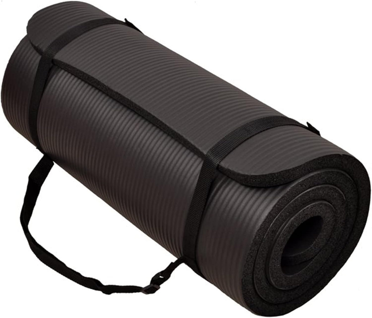 Yoga Mat, 1-Inch Extra Thick High Density Exercise Mat, Anti-Tear Exercise Yoga Mat with Carrying Strap, Suitable for Various Yoga Exercises, Multiple Colors