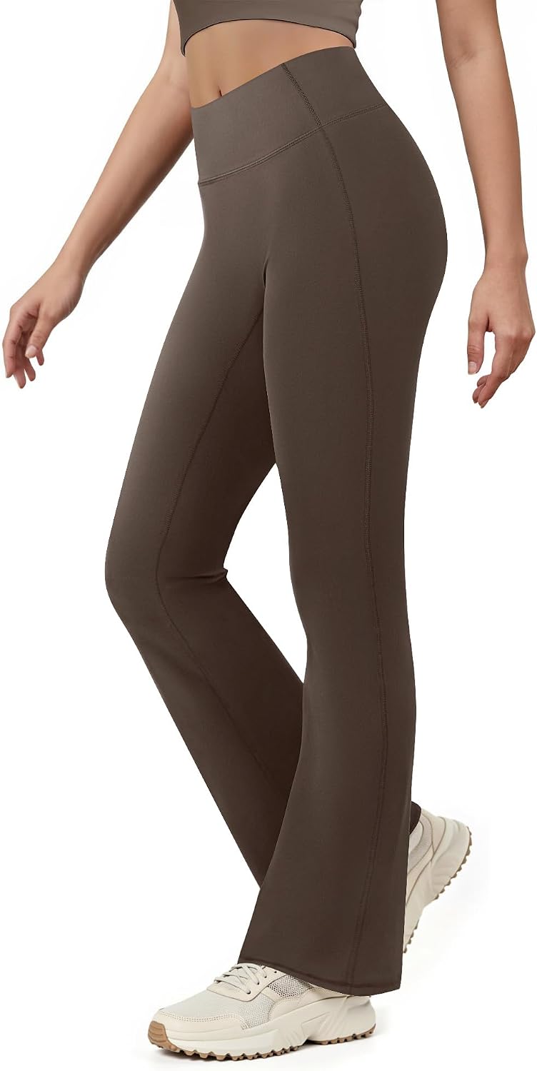 Yoga Pants for Women High Waisted Flare Leggings Bell Bottom Leggings Front Seamless Flared Workout Pants
