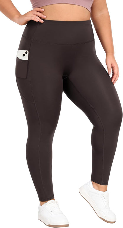 X-6XL Plus Size Leggings for Women with Pockets Tummy Control Plus Size Yoga Pants High Waist Workout Clothes