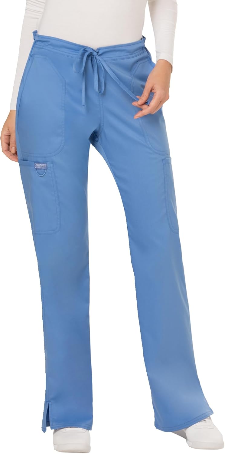 Women Scrubs Pant Workwear Revolution Mid Rise Moderate Flare Drawstring WW120