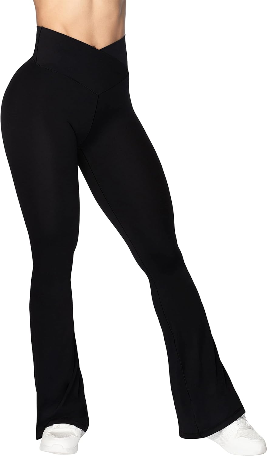 Leggings, Crossover Yoga Pants with Tummy Control, High-Waisted and Wide Leg