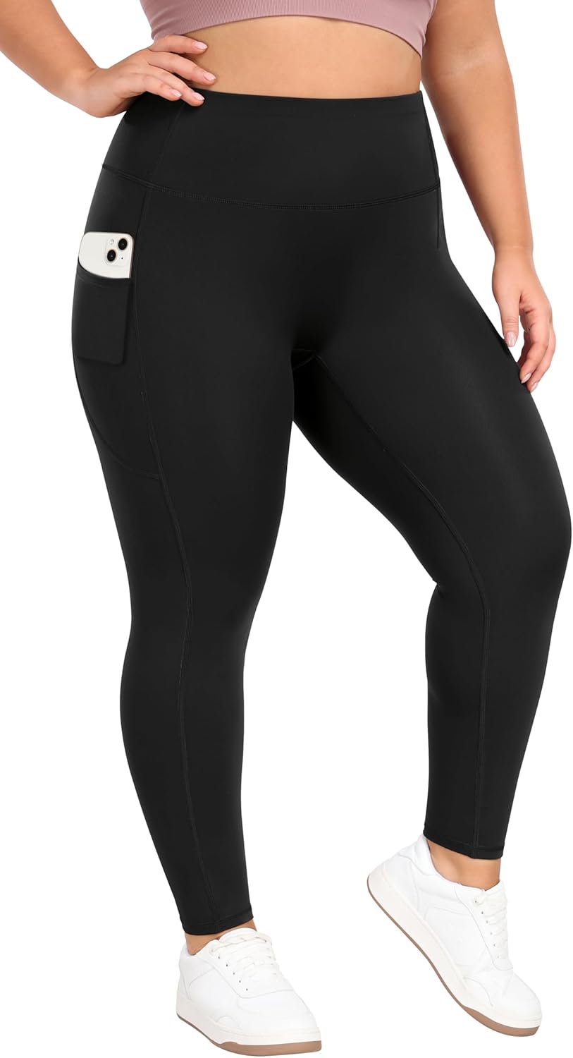 X-6XL Plus Size Leggings for Women with Pockets Tummy Control Plus Size Yoga Pants High Waist Workout Clothes