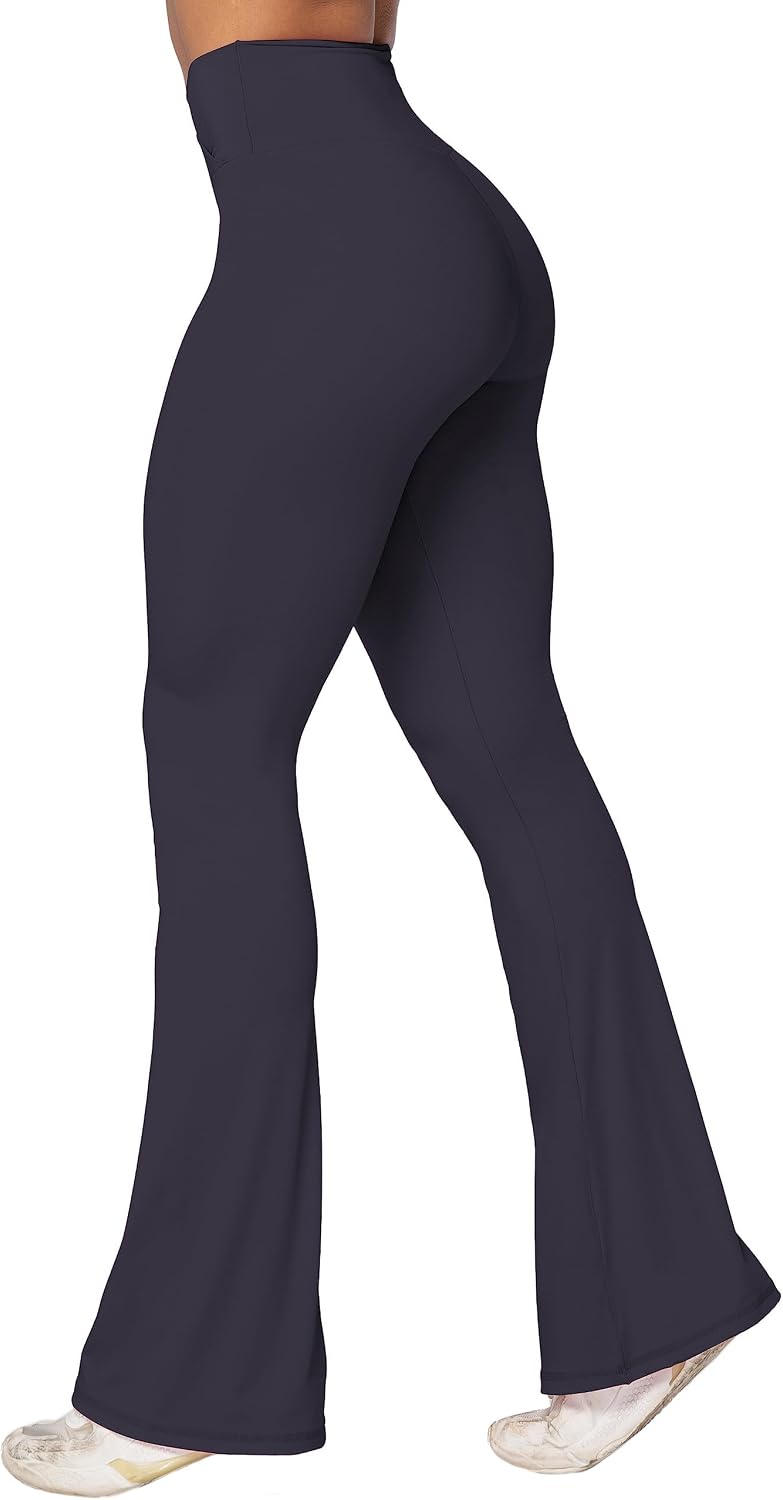 Leggings, Crossover Yoga Pants with Tummy Control, High-Waisted and Wide Leg