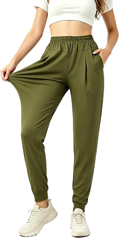 Womens Joggers with Pockets Loose Fit Lounge Athletic Sweatpants Lightweight Tapered Track Pants for Hiking Running