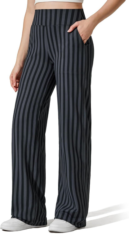 Yoga Pants Women Wide Leg Pants with Pockets High Waist Stretch Dress Casual Sweatpants Petite/Regular/Tall