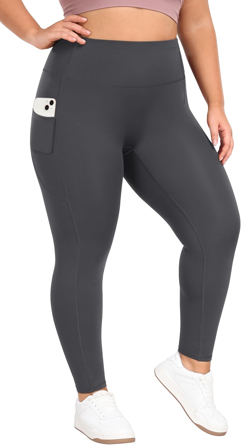 X-6XL Plus Size Leggings for Women with Pockets Tummy Control Plus Size Yoga Pants High Waist Workout Clothes