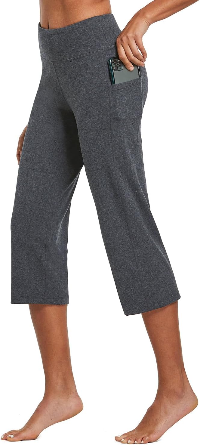 Women's 21" Capri Pants with Pockets, High Waist – Tummy Control Yoga Leggings for Summer Workout