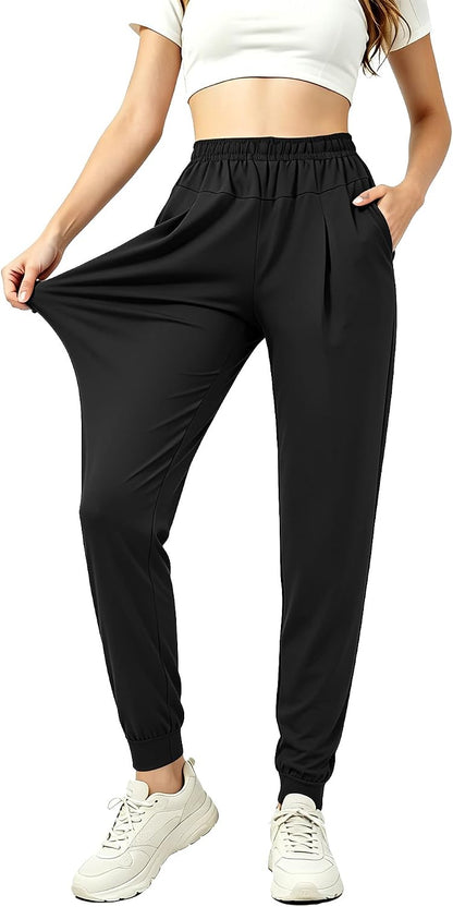 Womens Joggers with Pockets Loose Fit Lounge Athletic Sweatpants Lightweight Tapered Track Pants for Hiking Running