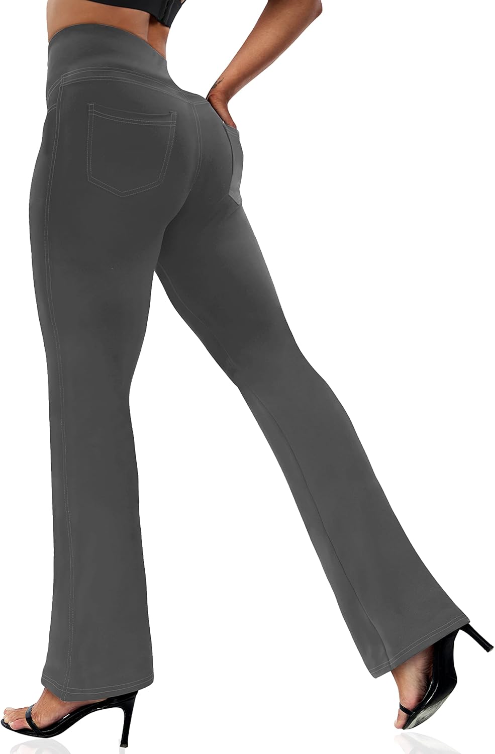 Women's Leggings - Bootleg Yoga Pants Flare with 4 Pockets,Tummy Control High Waisted Casual Dress Pants