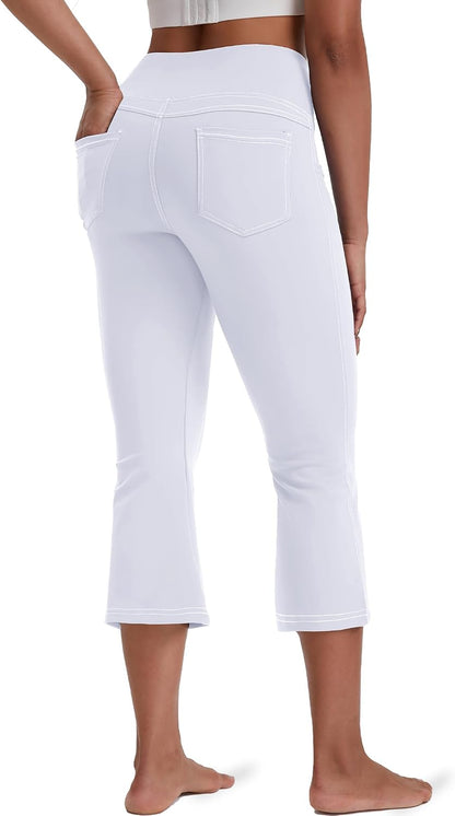 Women's Leggings - Bootleg Yoga Pants Flare with 4 Pockets,Tummy Control High Waisted Casual Dress Pants