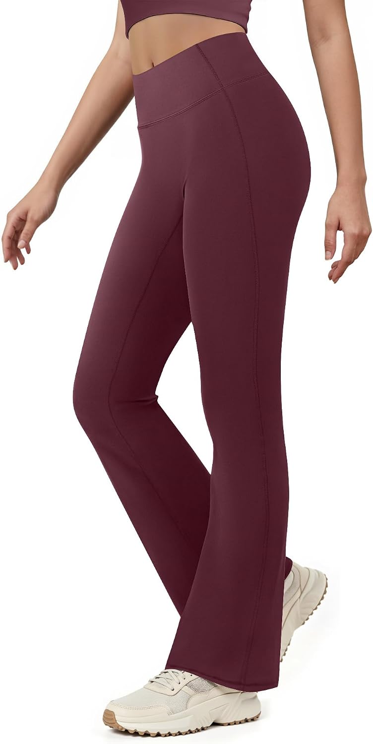 Yoga Pants for Women High Waisted Flare Leggings Bell Bottom Leggings Front Seamless Flared Workout Pants