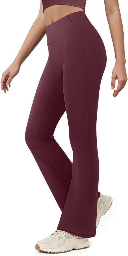 Yoga Pants for Women High Waisted Flare Leggings Bell Bottom Leggings Front Seamless Flared Workout Pants