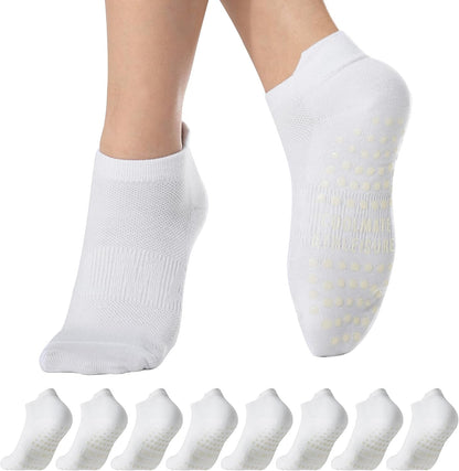 Pilates Socks with Grips for Women, Yoga Socks, Crew Non Slip Women for Barre, Pilates Gifts for Women