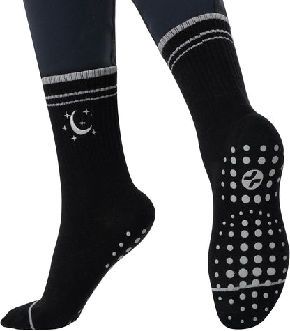 Pilates Socks with Grips for Women, Yoga Socks, Crew Non Slip Women for Barre, Pilates Gifts for Women